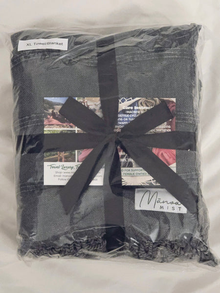 Stripe XL Towel Faded Black